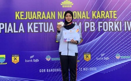 Bripda Salma Aulia, Polwan Ditpolsatwa Baharkam Polri Borong Medali di Kejurnas Karate PB FORKI 2026